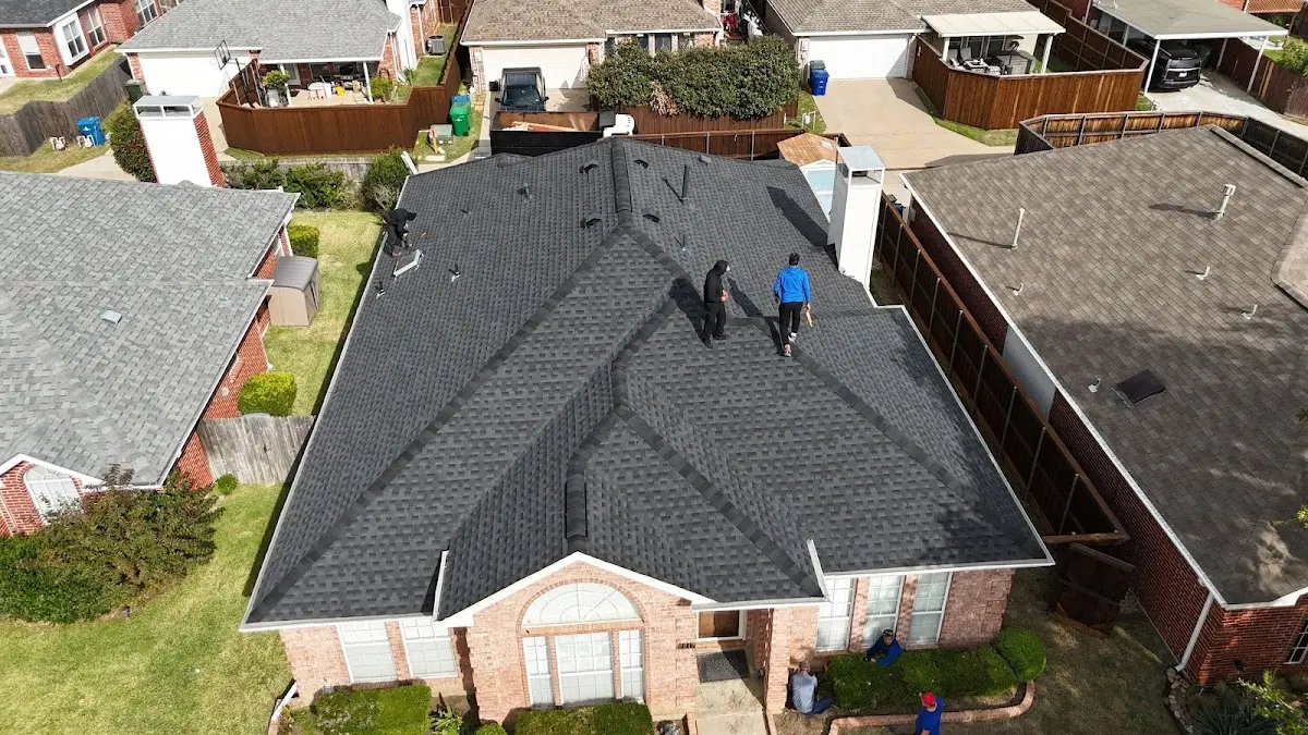Commercial Roofing work in progress on a Granbury property
